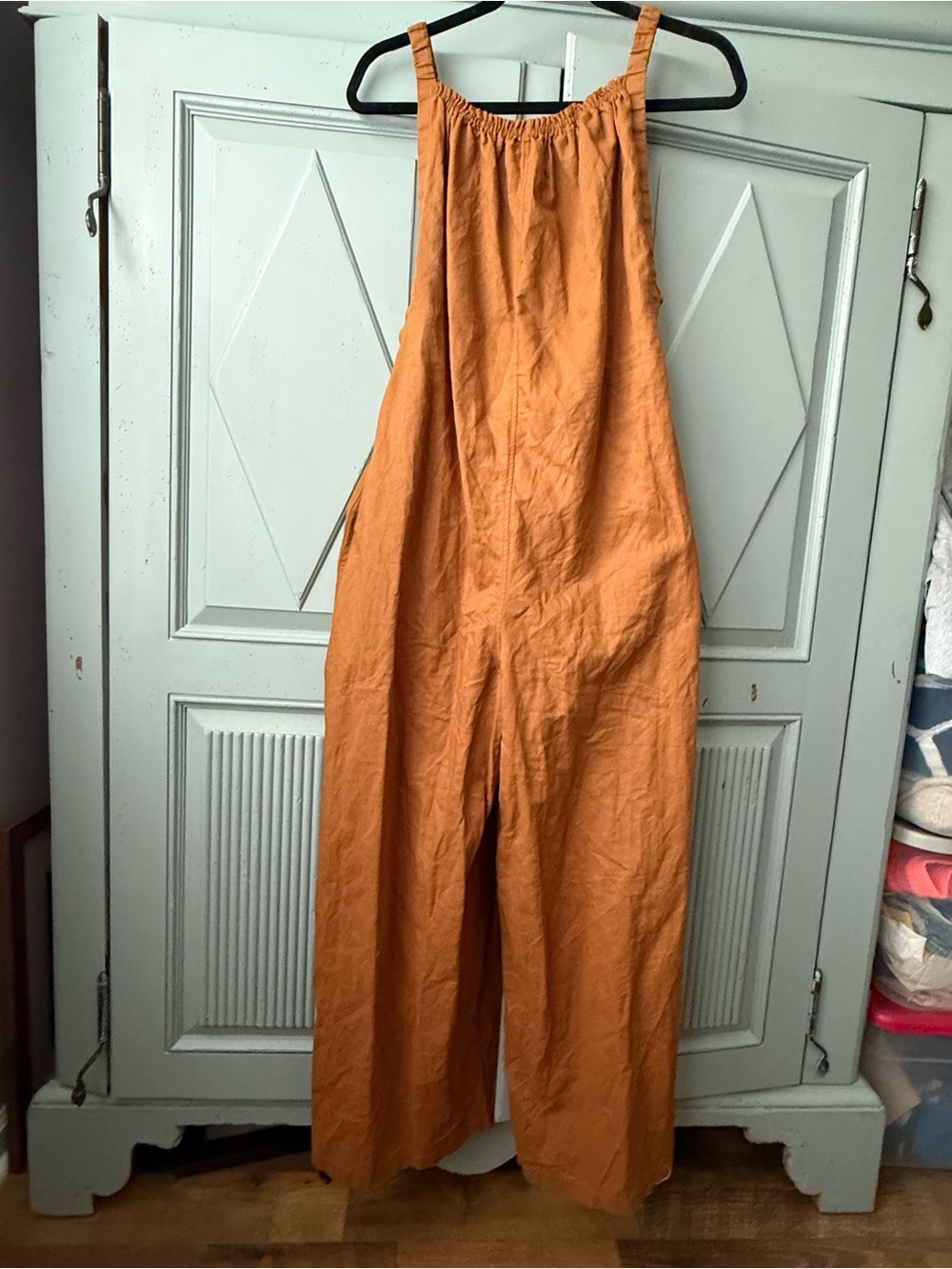 Petal & Pup Rust Brown Linen Romper